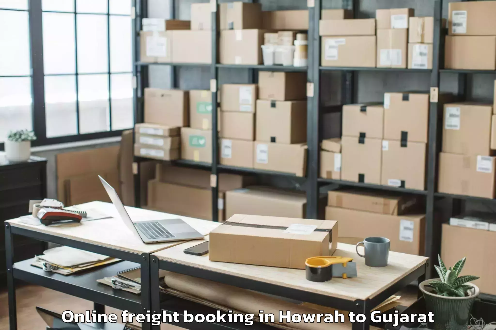 Easy Howrah to Vaghodia Ina Online Freight Booking Booking